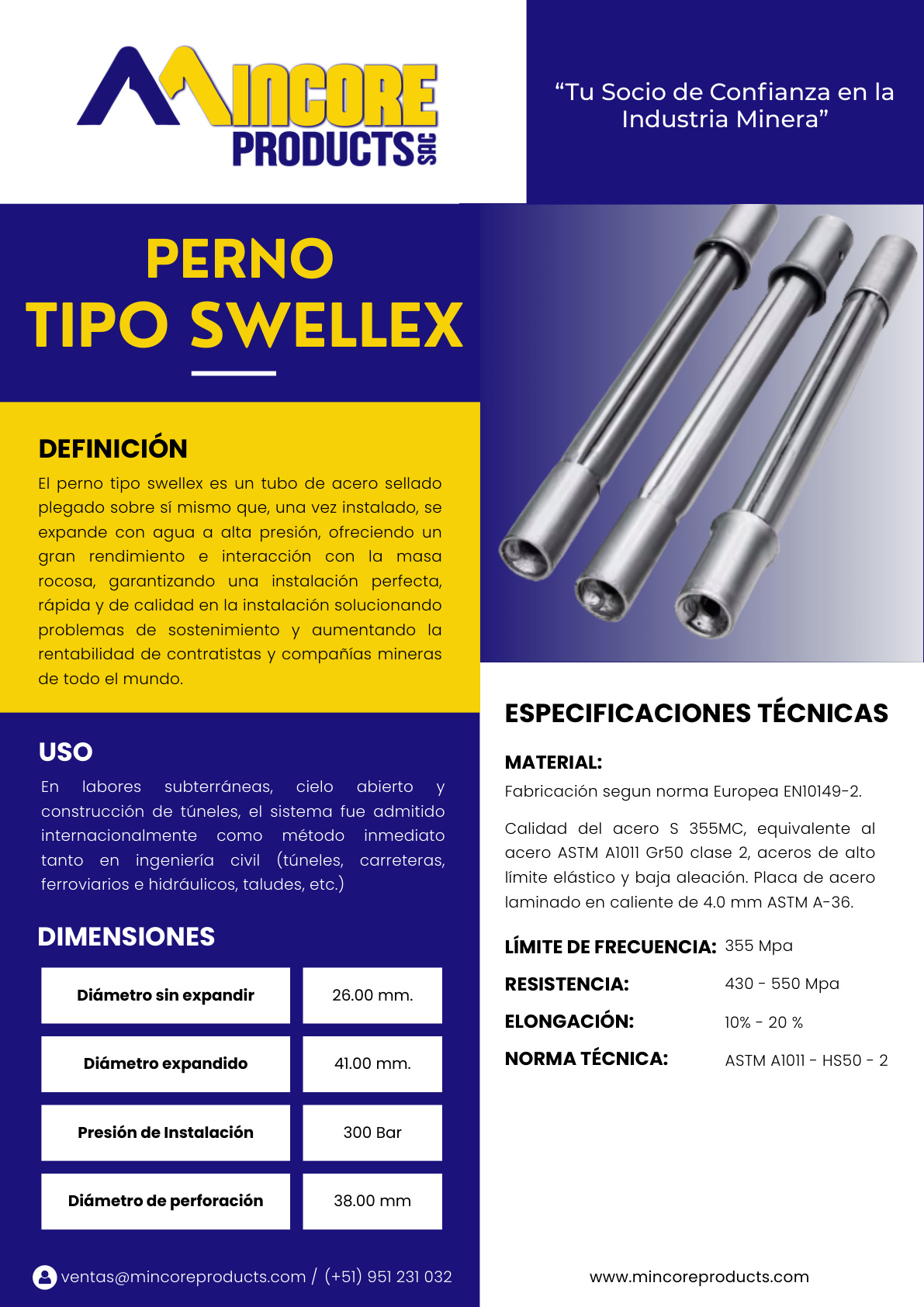 Perno Swellex Estándar 27mm