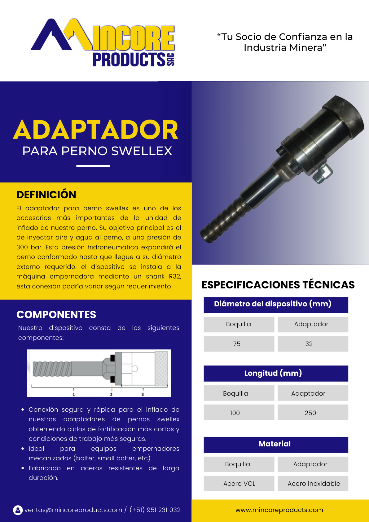 Bulón de Anclaje con Placa 20mm