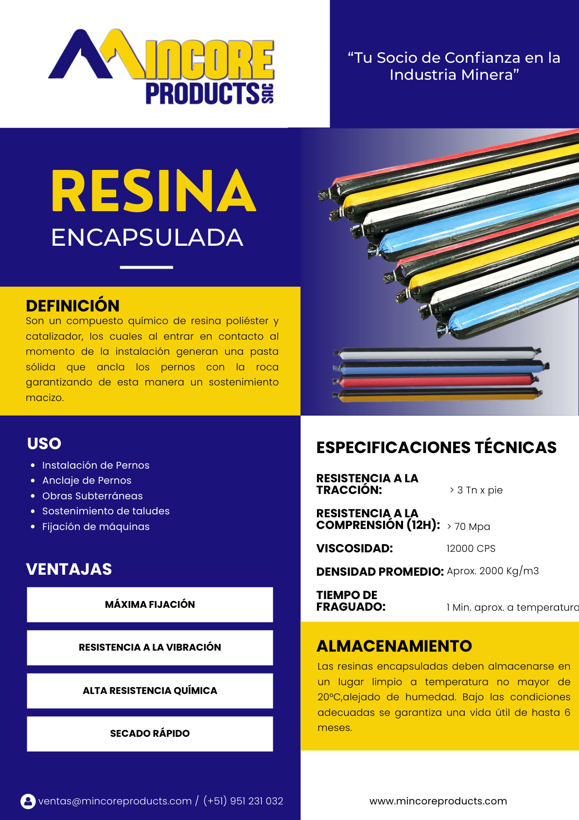 Resina Poliéster Cartucho 23x450mm