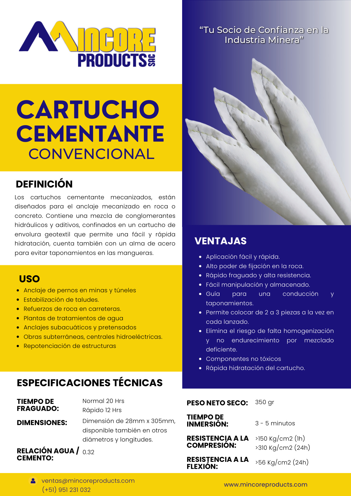 Resina Epoxi Bicomponente para Pernos